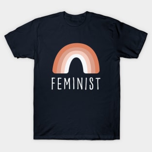 Feminist with Pink Rainbow T-Shirt